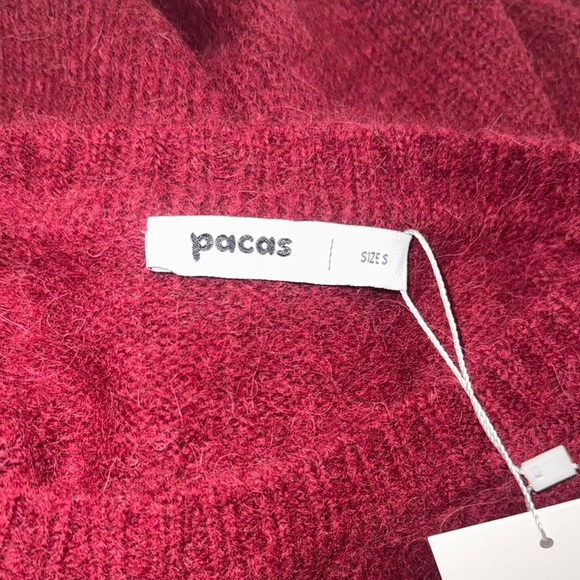 Classic Red Crewneck Sweater with Ribbed Details- alpaca and wool blend. - Picture 8 of 9